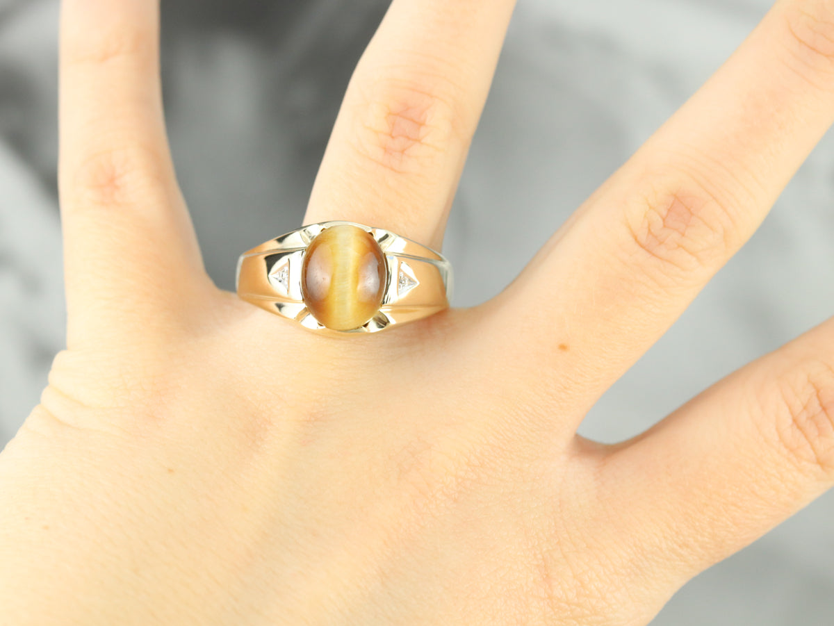 Men's Mid Century Tiger's Eye Ring