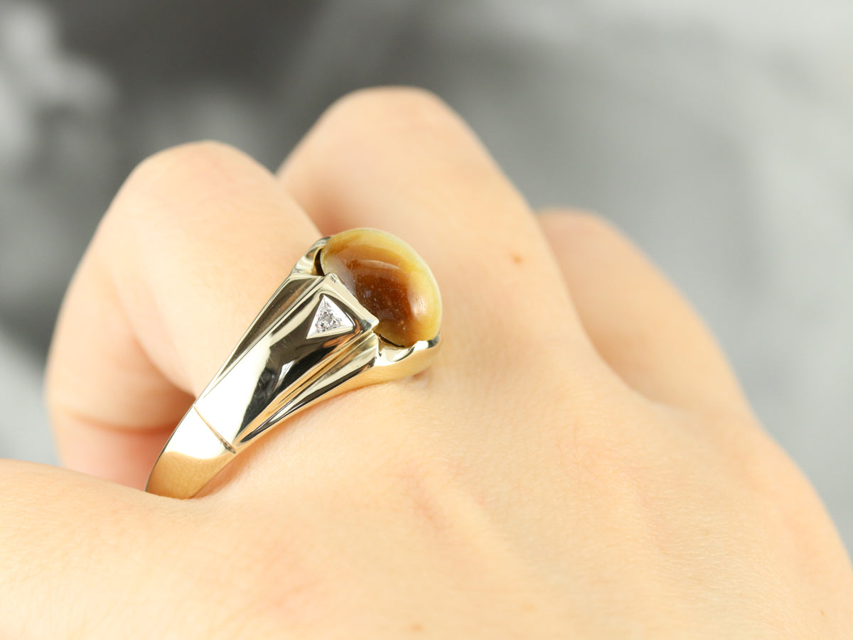 Men's Mid Century Tiger's Eye Ring