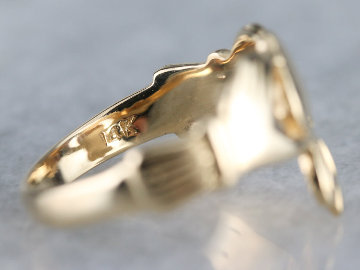 Vintage Gold Claddagh Band