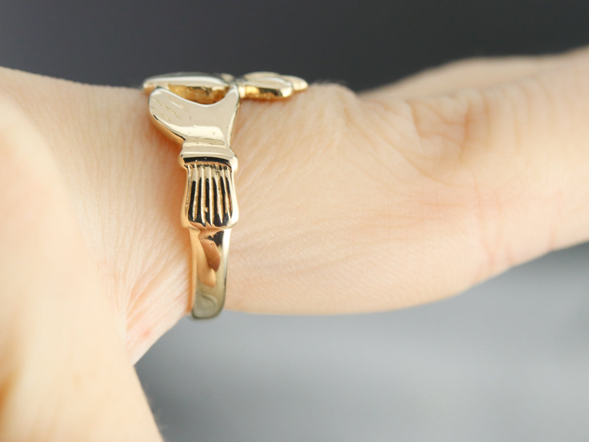 Vintage Gold Claddagh Band