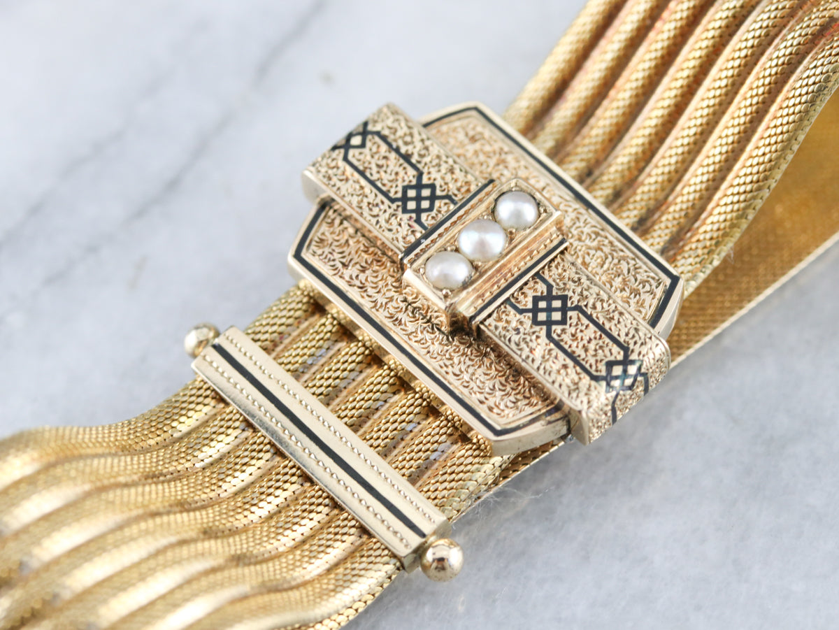 Victorian Seed Pearl Tassel Bracelet