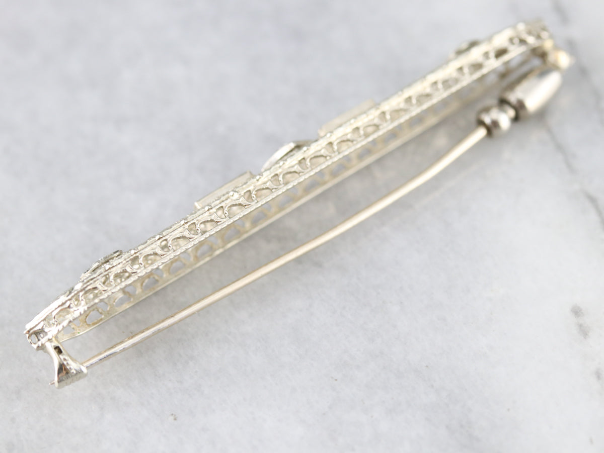 Broche Art Déco de filigrana de diamantes