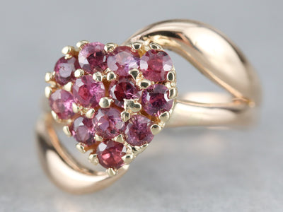 Ruby Heart Bypass Ring