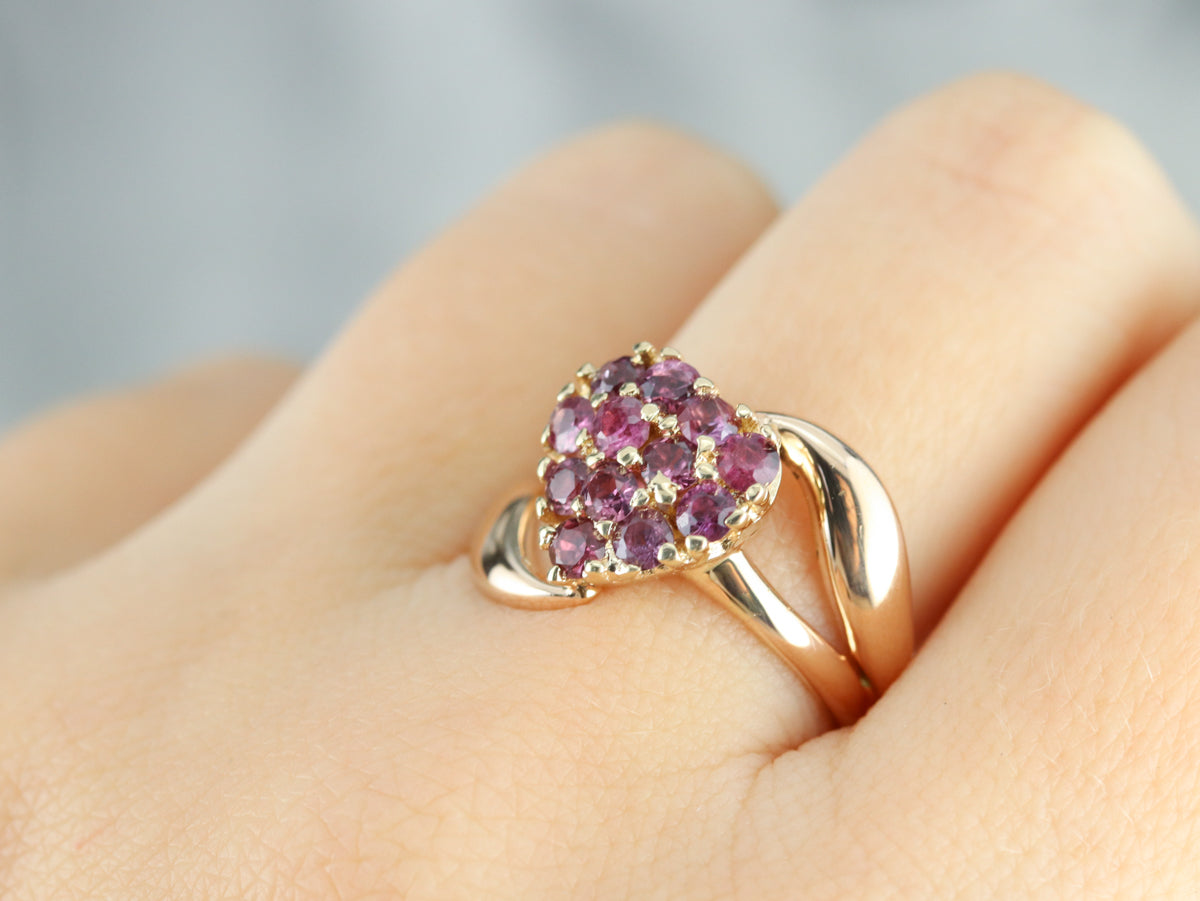 Ruby Heart Bypass Ring