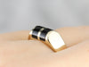 Mid Century Yellow Gold and Onyx Ring