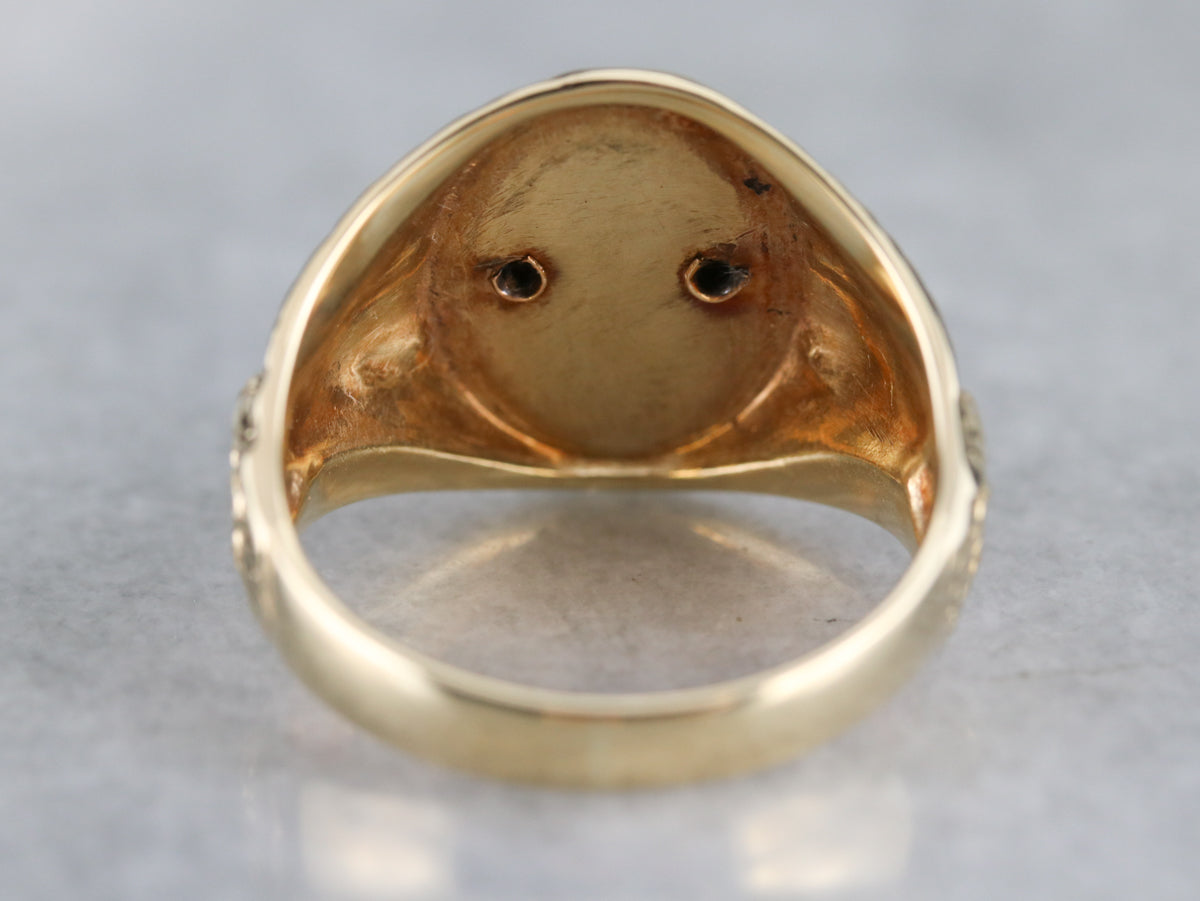 Vintage Military Eagle Gold Signet Ring