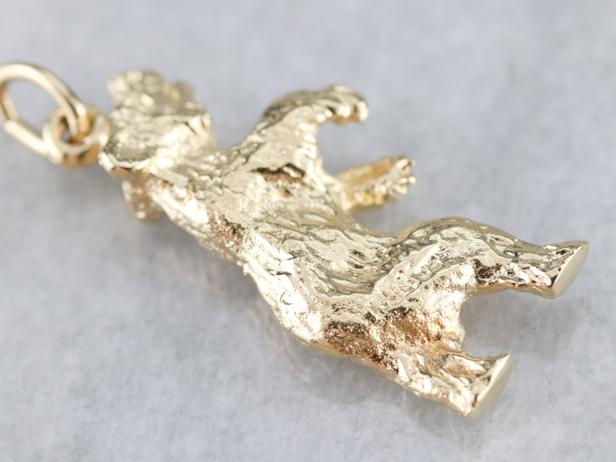 Standing Bear Gold Charm Pendant