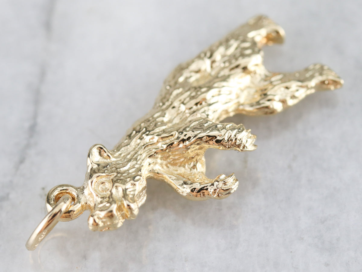Standing Bear Gold Charm Pendant
