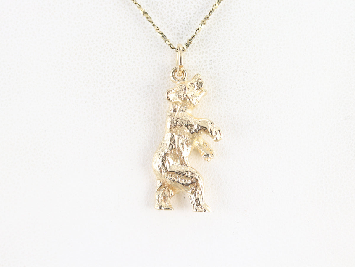 Standing Bear Gold Charm Pendant