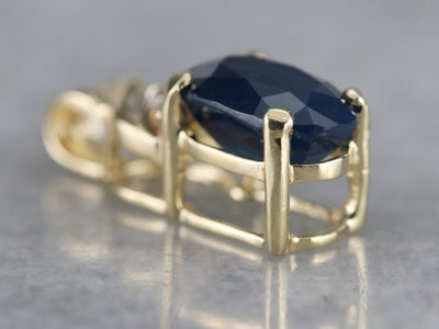 Oval Sapphire and Diamond Pendant