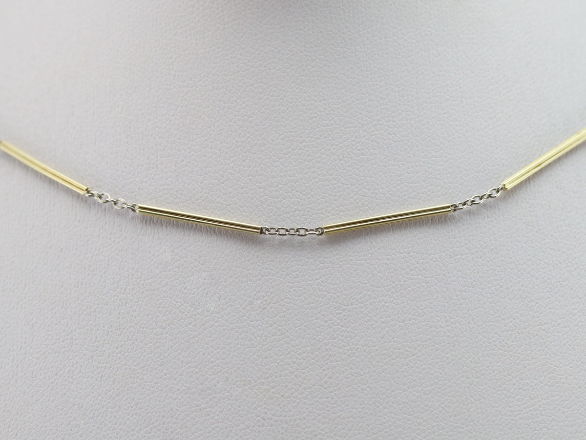 Retro Green and White Gold Pocket Watch Chain