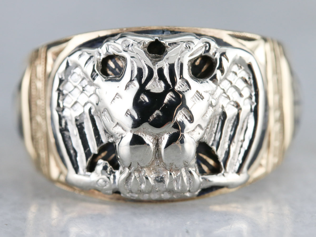 Men's Masonic Twin Headed Eagle Ring