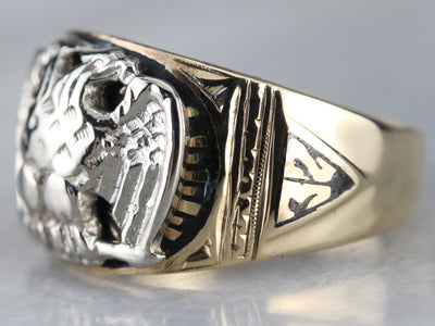 Men's Masonic Twin Headed Eagle Ring