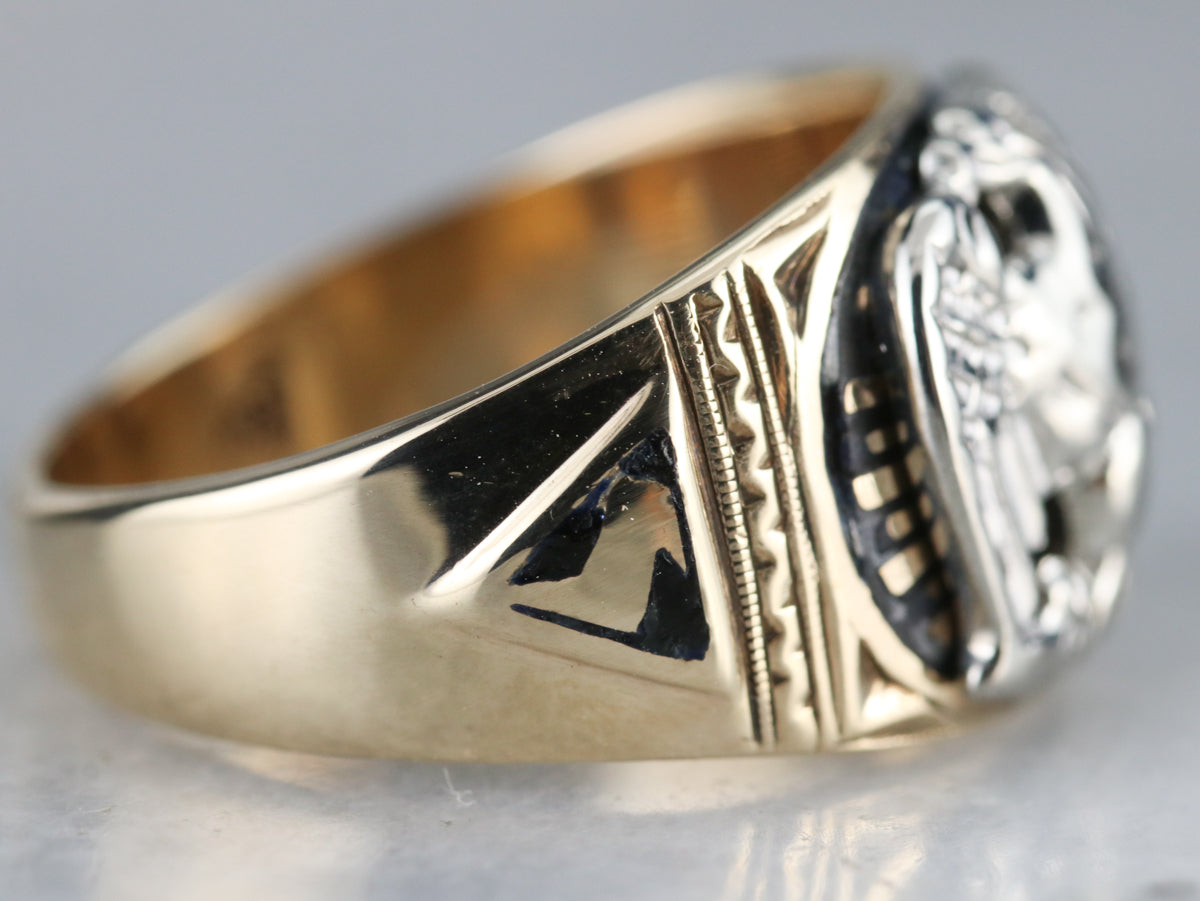 Men's Masonic Twin Headed Eagle Ring
