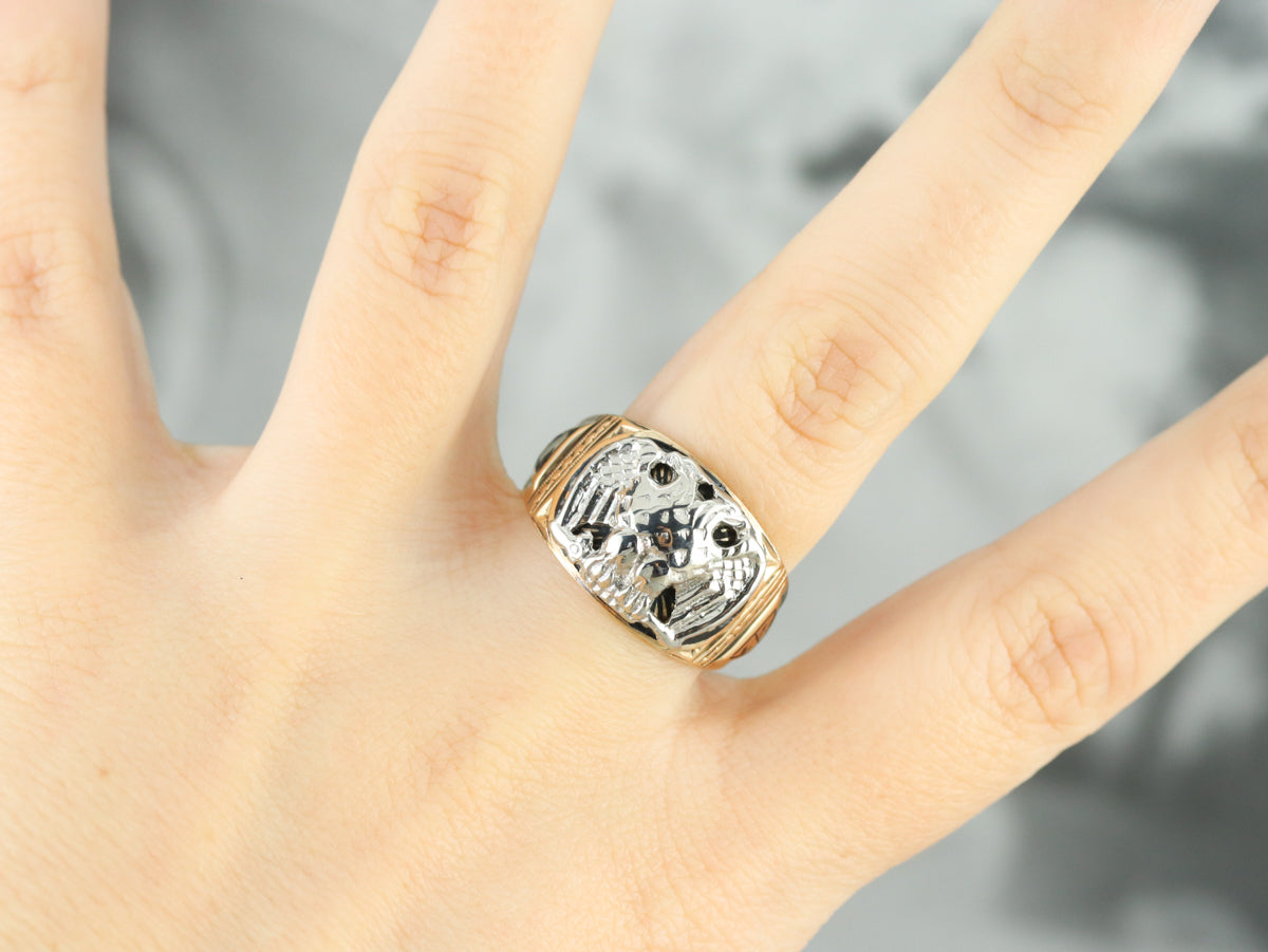 Men's Masonic Twin Headed Eagle Ring