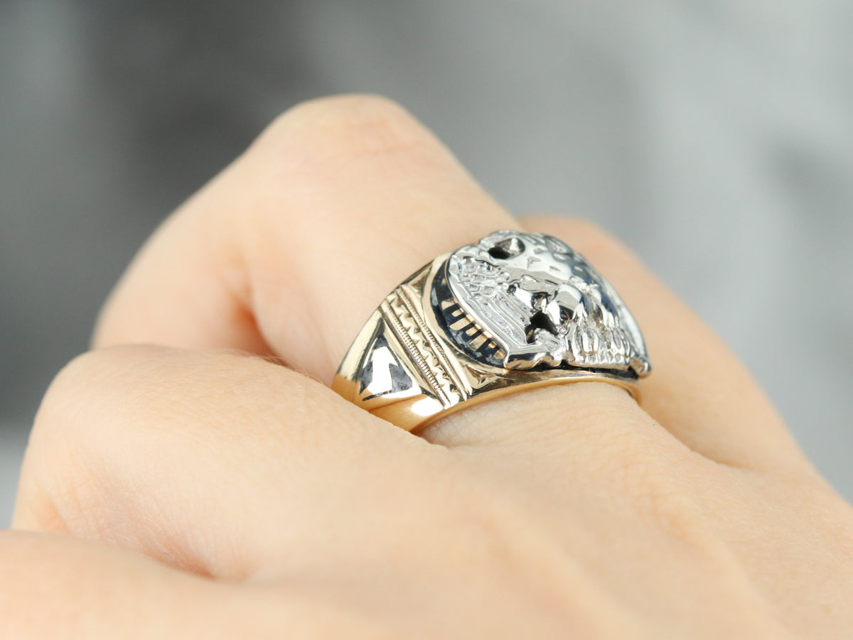 Men's Masonic Twin Headed Eagle Ring