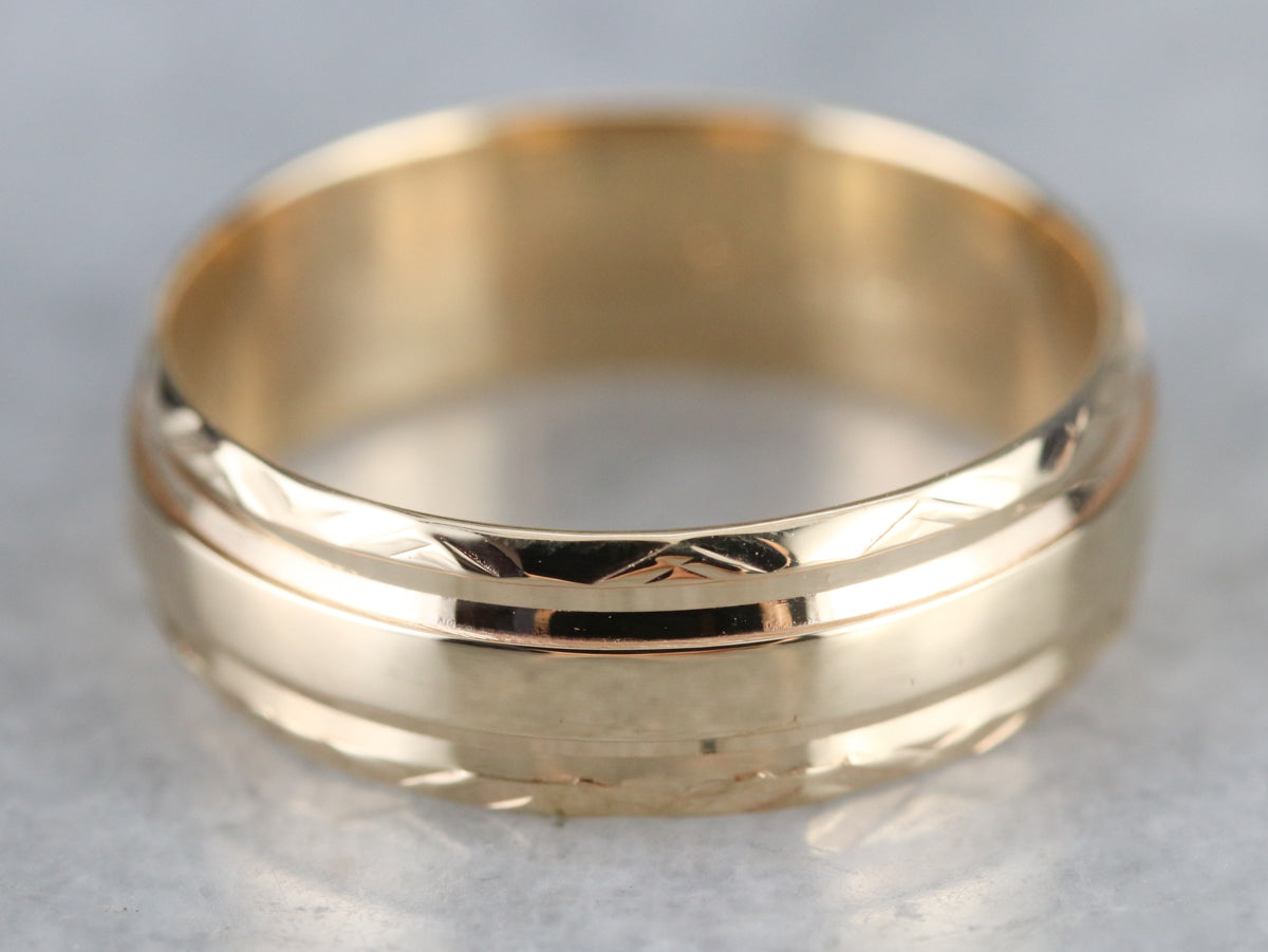 Vintage Patterned Wedding Band