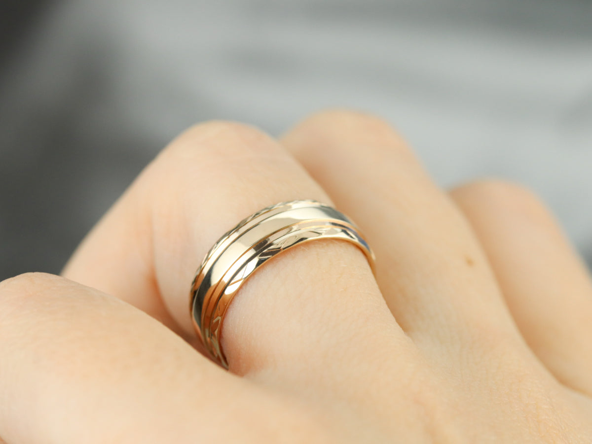 Vintage Patterned Wedding Band