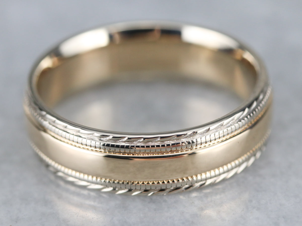 Vintage Two Tone Wedding Band