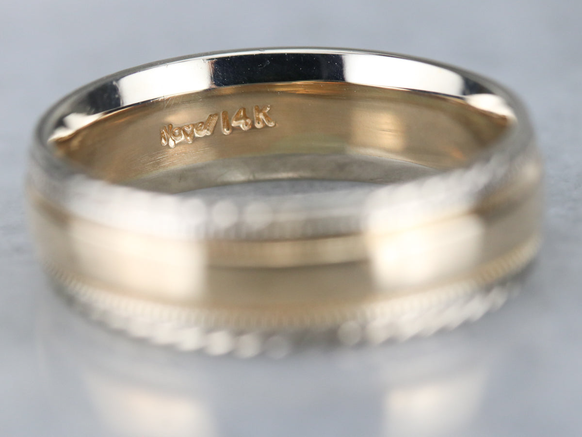 Vintage Two Tone Wedding Band
