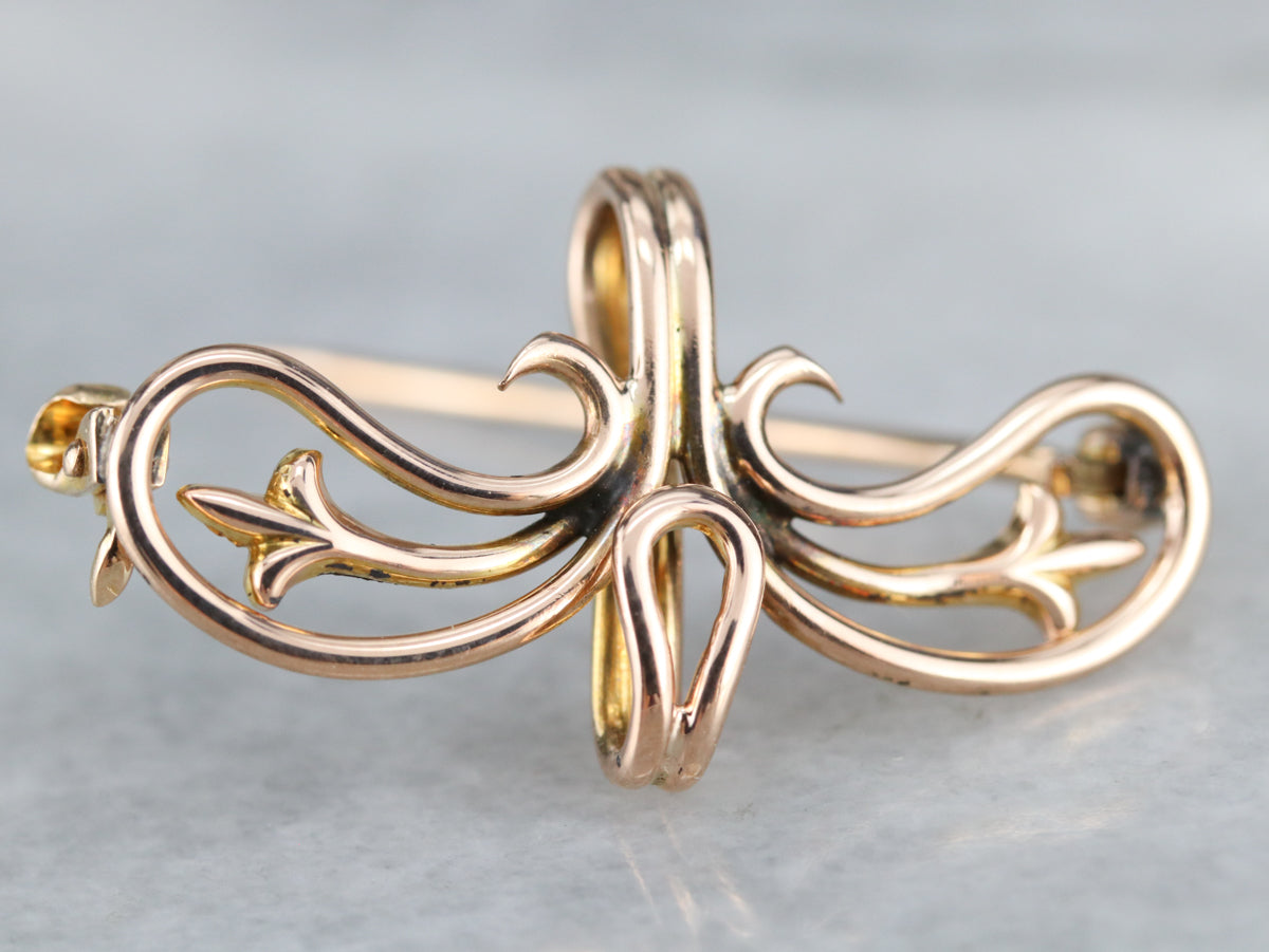 Victorian Rose Gold Watch Pin