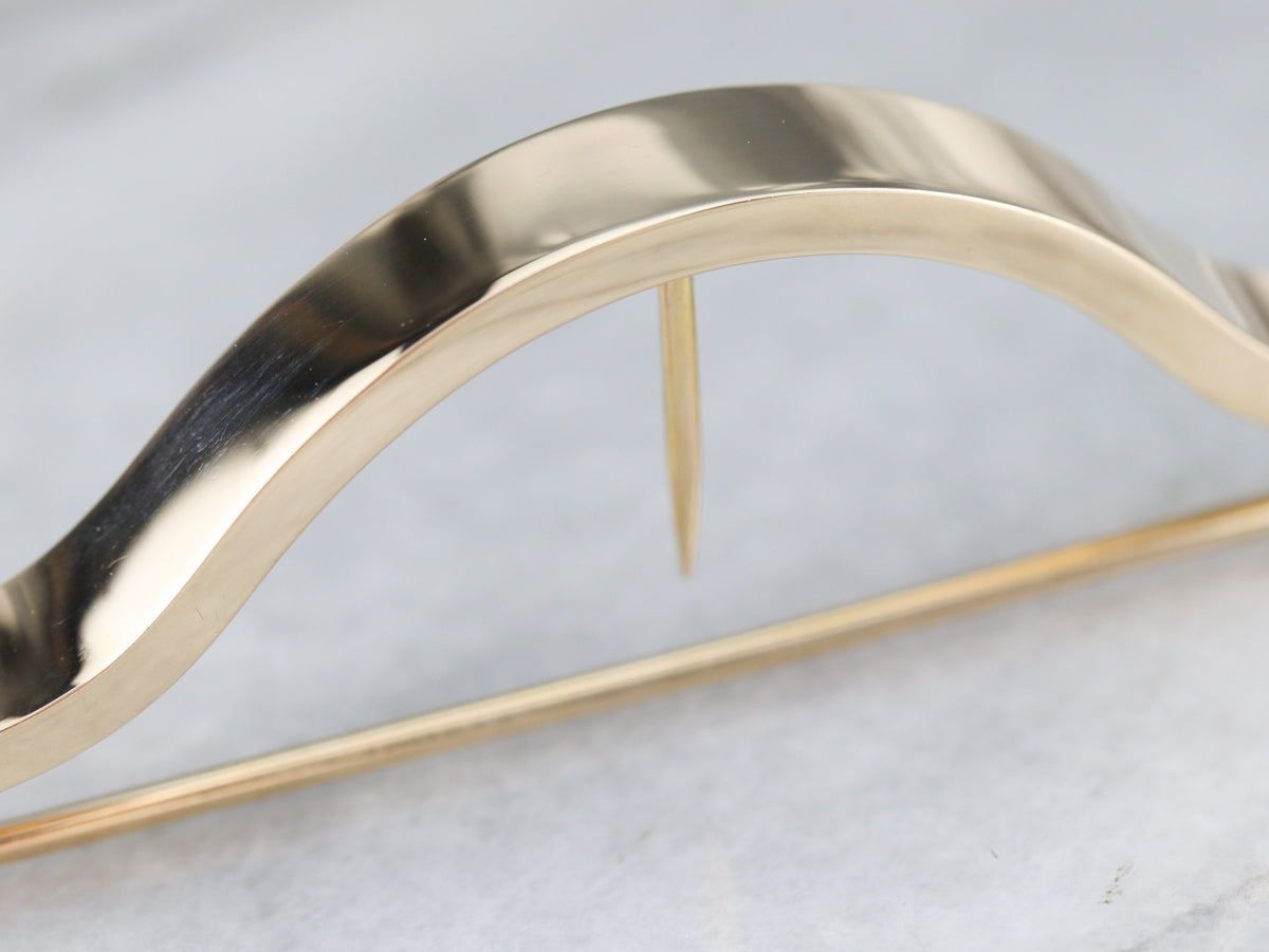 Sleek Yellow Gold Scarf Pin