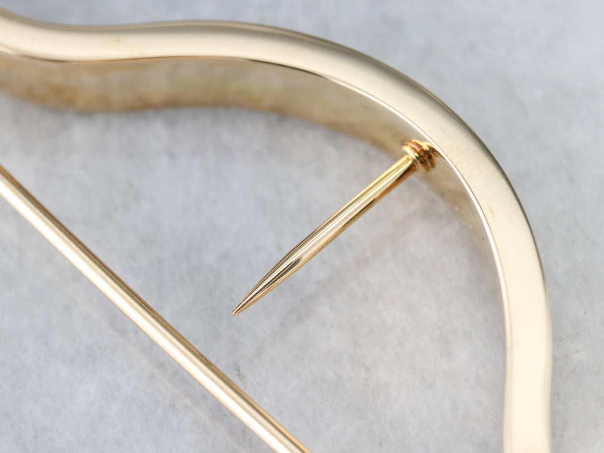 Sleek Yellow Gold Scarf Pin