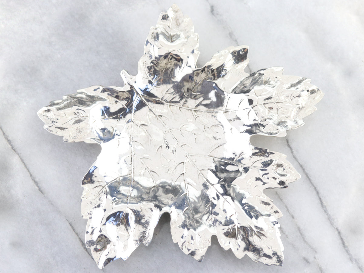 Sterling Silver Maple Leaf Dish Set