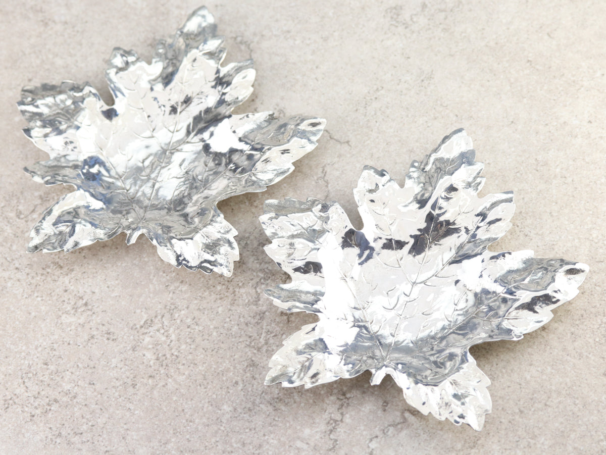 Sterling Silver Maple Leaf Dish Set