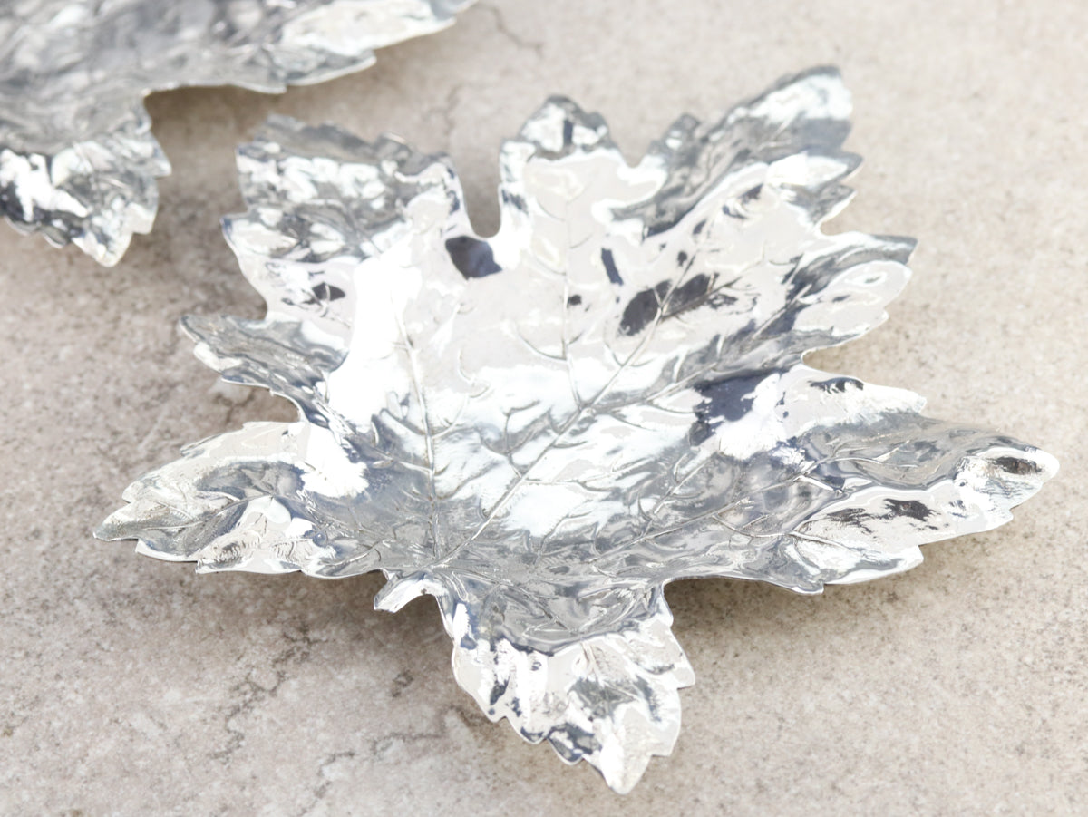 Sterling Silver Maple Leaf Dish Set