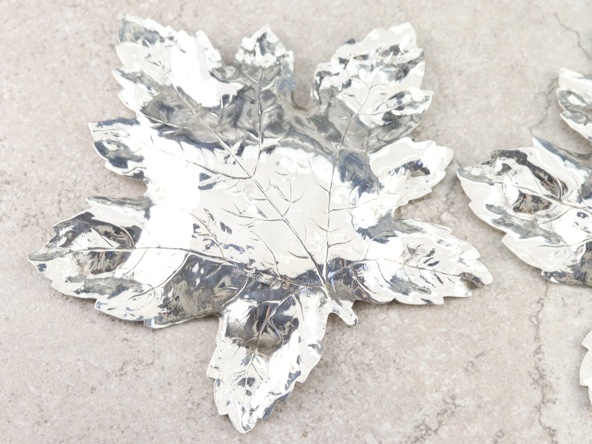 Sterling Silver Maple Leaf Dish Set