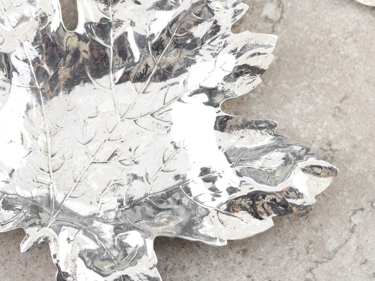 Sterling Silver Maple Leaf Dish Set