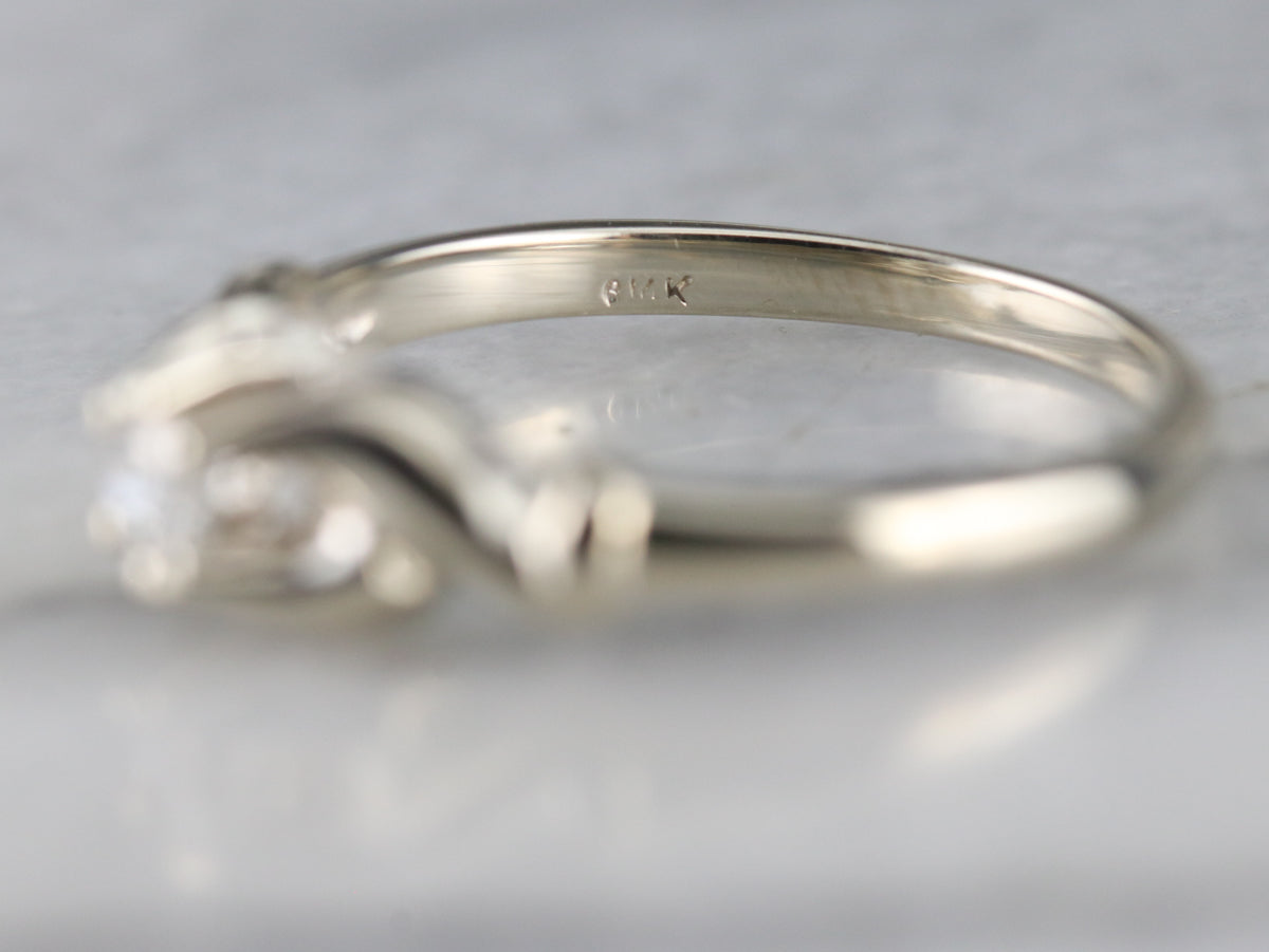 Scrolling Diamond Solitaire Engagement Ring