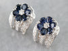 Floral Sapphire and Diamond Earrings