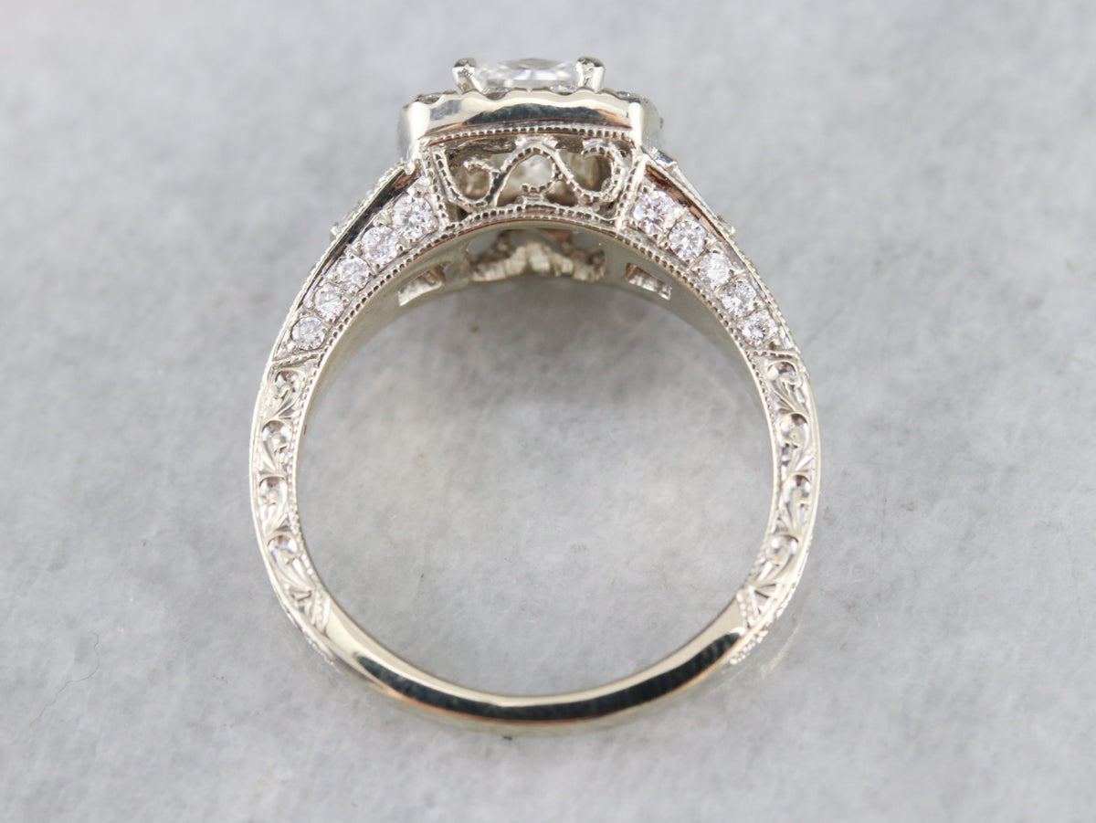 Neil Lane Bridal Pear Cut Halo Diamond Engagement Ring 14K W/Gold - Ruby  Lane