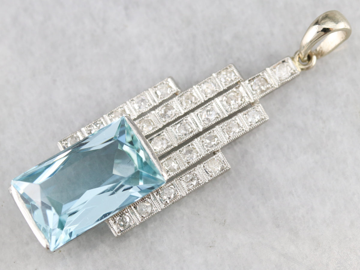 Vintage Art Deco Diamond Pendant in Platinum - Filigree Jewelers