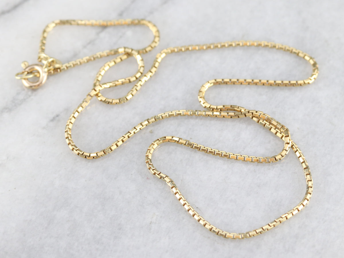 Vintage 14K Gold Box Chain