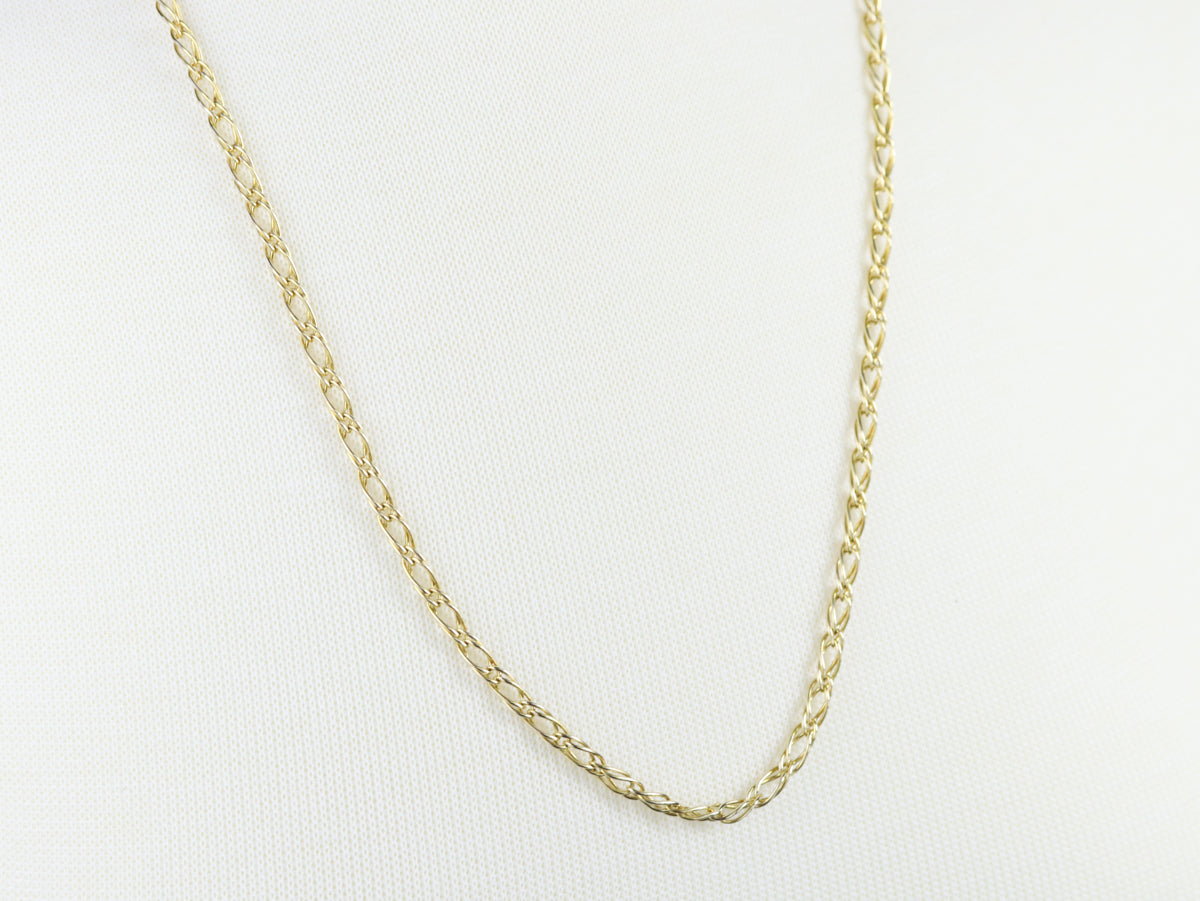 Woven Gold Link Chain Necklace