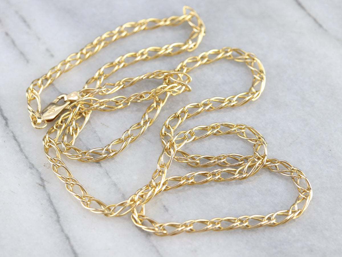 Woven Gold Link Chain Necklace