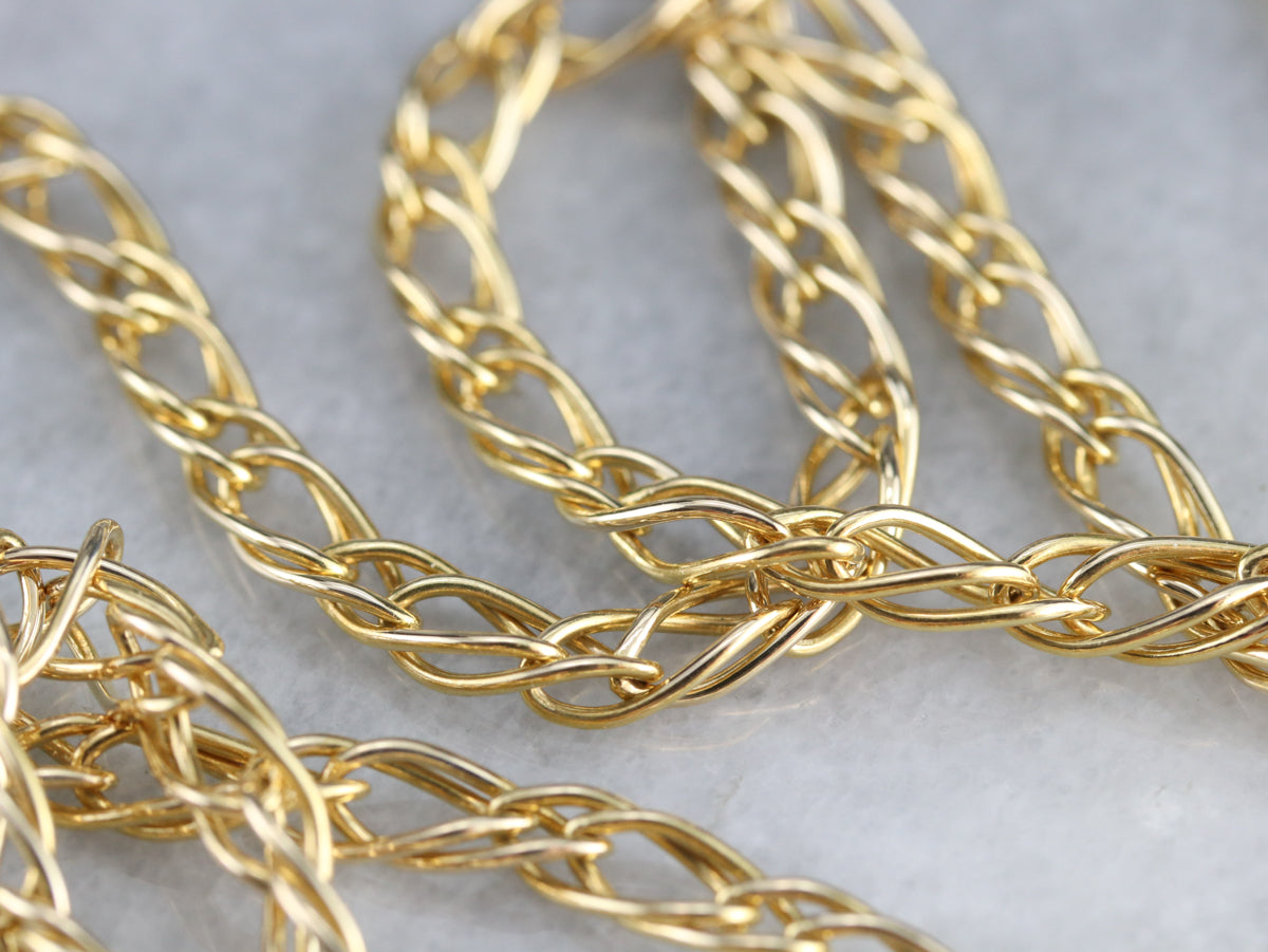 Woven Gold Link Chain Necklace