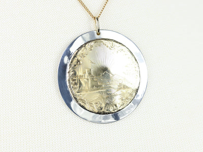 Gold and Silver Diamond Eagle Pendant