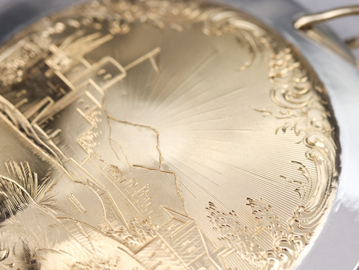 Etched Mixed Metal Landscape Pendant