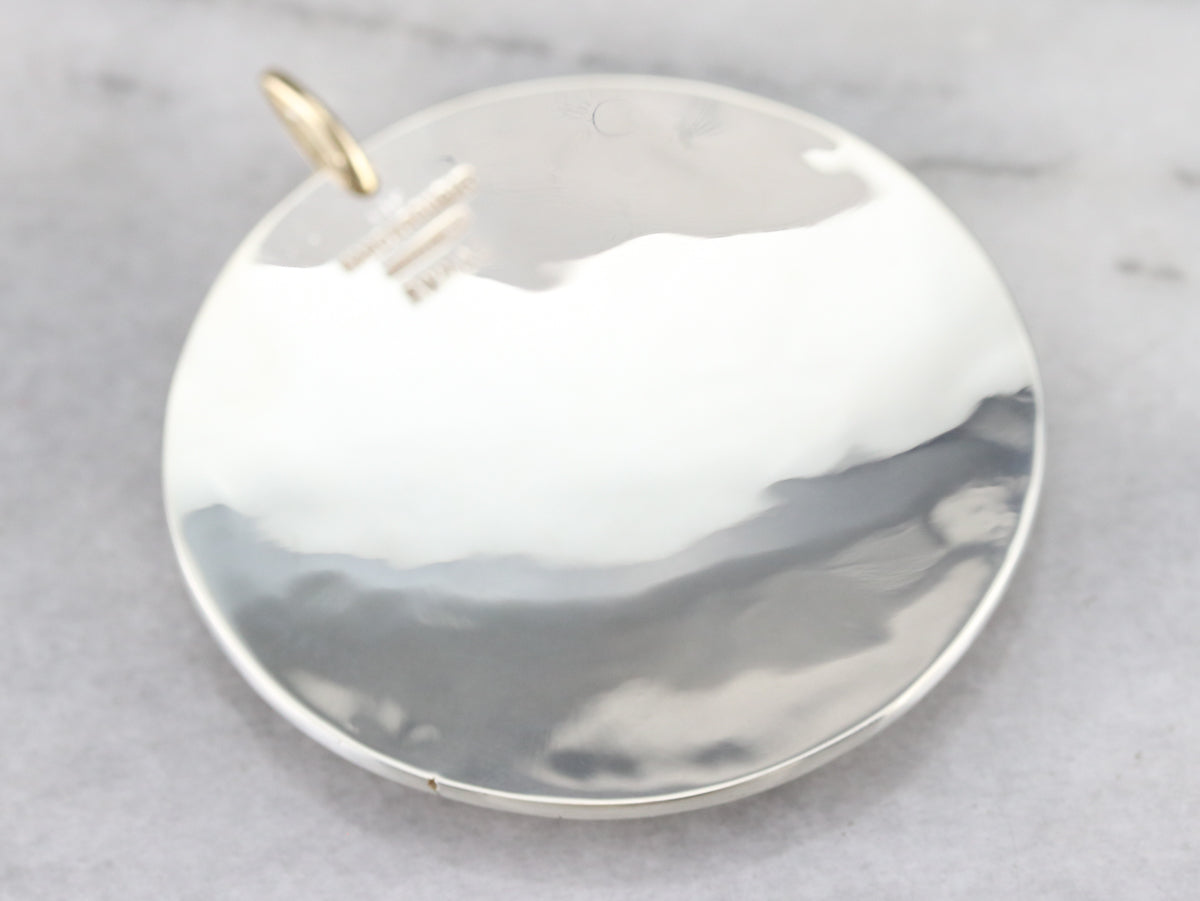 Etched Mixed Metal Landscape Pendant