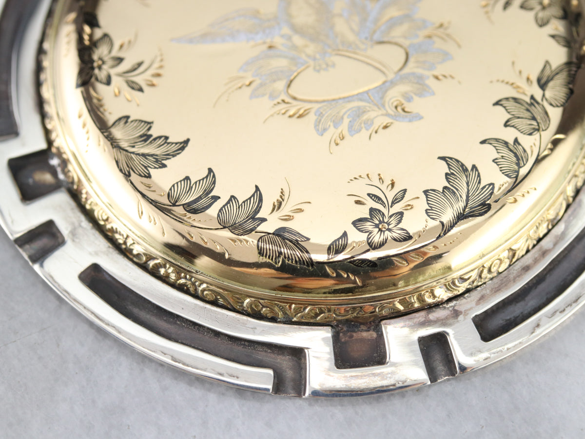 Colgante de águila de diamantes en oro y plata