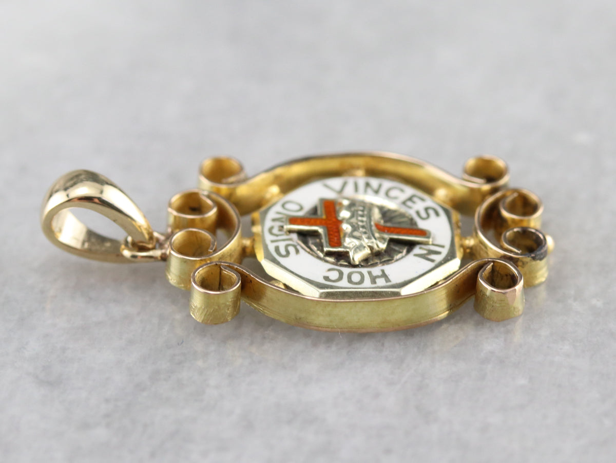 Gold HOC Knights Templar Pendant