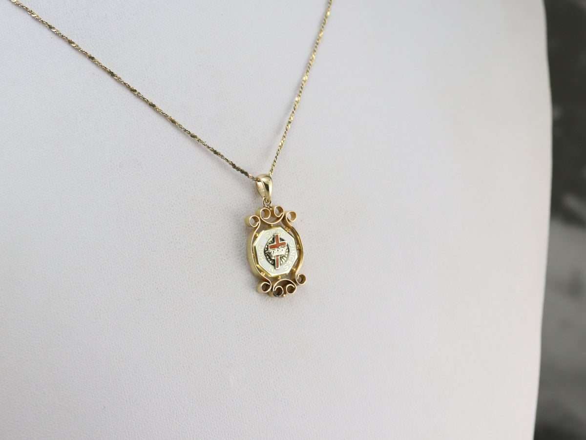 Gold HOC Knights Templar Pendant
