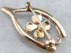 Antique Seed Pearl and Garnet Good Luck Pin