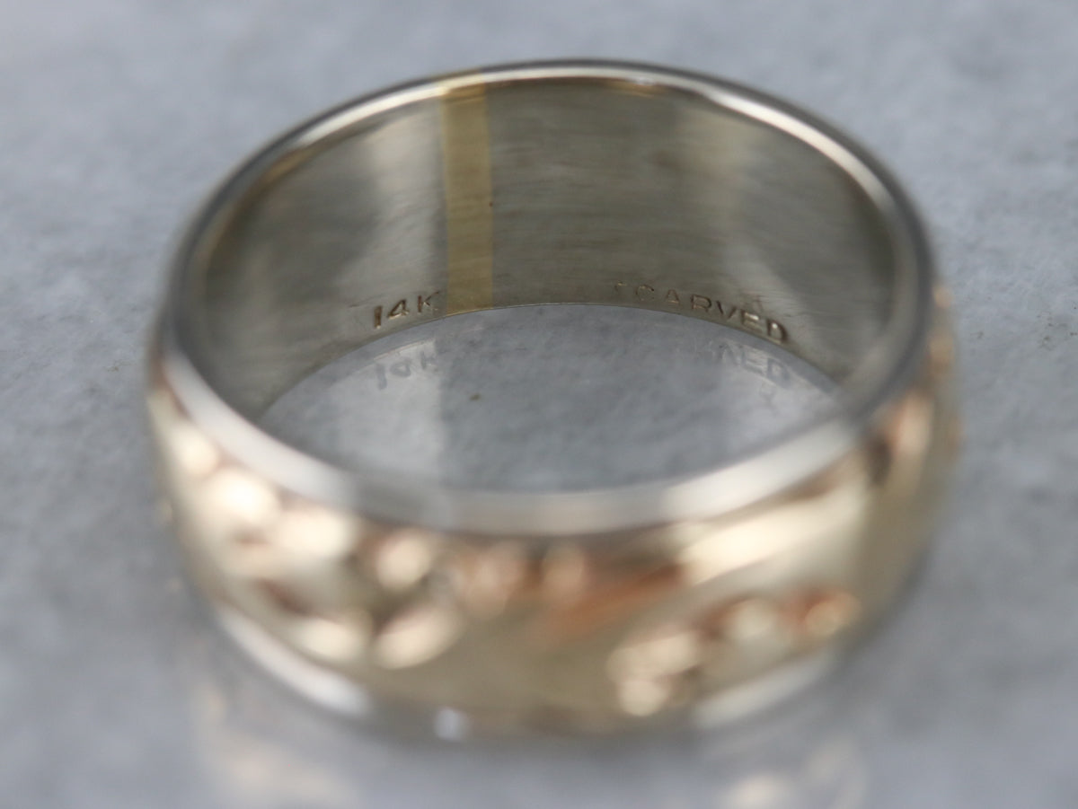 Mid Century Two Tone Botanical Band