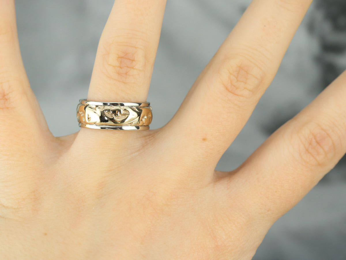 Mid Century Two Tone Botanical Band