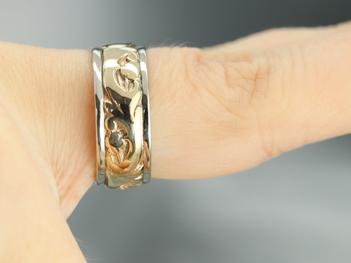 Mid Century Two Tone Botanical Band